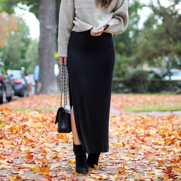 NWT Cleo Petites Maxi Suede Black Skirt Capsule - Picture 10 of 11